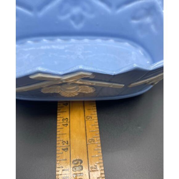 Vintage Handpainted Blue and‎ white 
Acorn design Japan Planter - Picture 8 of 8